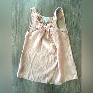 Loft Petites Pastel Pink Rose + Dainty Chain Sleeveless Blouse Size XSP